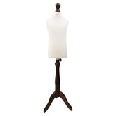 Children Kids Age 2-4 Tailors Dummy Mannequin, White Torso Bust with a Dark Wood Tripod Stand